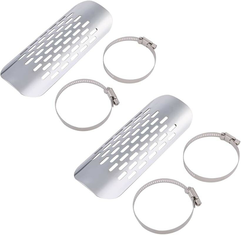 ヒロワールドトレード マフラーガード バイク用 ヒートガード サイレンサーガード カバー 保護 シルバー2個 (シルバー2個)