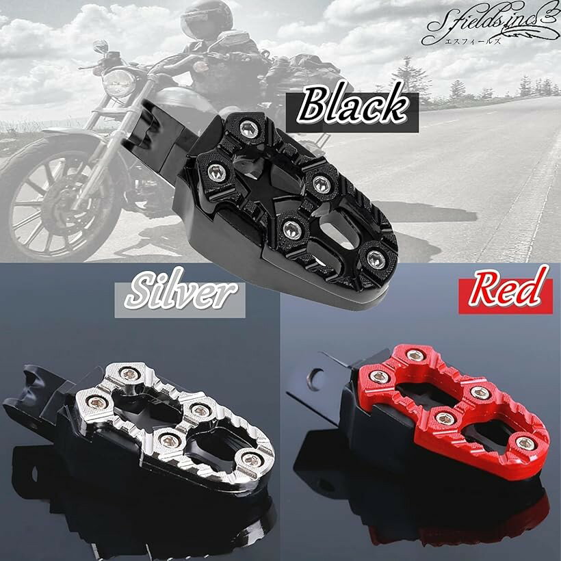 互換品 ワイドフットペグ バイクステップ マウント オフロード オートバイ 汎用 3...