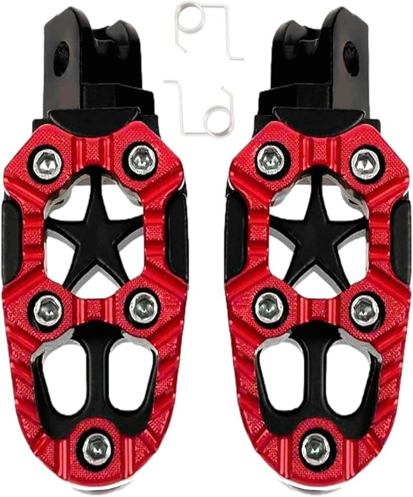 バリエーションコード : 2b4ixnnsk3商品コード2b4ixphxdc商品名ワイドフットペグ バイクステップ マウント オフロード オートバイ 汎用 3カラー レッドブランドS.fields.incカラーレッド・汎用ワイドフットペダル左右2個セットです。ブラック、シルバー、レッドの3カラー～お選びいただけます。・排泥性に優れたデザインで、バランスよく配置した歯や踏面により、安定したライディングをサポート。・ワイドタイプで幅があり、楽に足がおけるので、オフロード等でフィット感が抜群です。・無骨なスタイルと、鮮やかなカラーはオフロードだけではなく、様々なオートバイにマッチします。・「カラー」 ブラック シルバー レッド「サイズ」12x4.7x3.6cm 「材質」アルミ・プラスチック 「内容」ペグ 左・右 スプリングx2※ 他ネットショップでも併売しているため、ご注文後に在庫切れとなる場合があります。予めご了承ください。※ 品薄または希少等の理由により、参考価格よりも高い価格で販売されている場合があります。ご注文の際には必ず販売価格をご確認ください。※ 沖縄県、離島または一部地域の場合、別途送料の負担をお願いする場合があります。予めご了承ください。※ お使いのモニタにより写真の色が実際の商品の色と異なる場合や、イメージに差異が生じることがあります。予めご了承ください。※ 商品の詳細（カラー・数量・サイズ 等）については、ページ内の商品説明をご確認のうえ、ご注文ください。※ モバイル版・スマホ版ページでは、お使いの端末によっては一部の情報が表示されないことがあります。すべての記載情報をご確認するには、PC版ページをご覧ください。［S.fields.inc］ワイドフットペグバイクステップマウントオフロードオートバイ汎用3カラーブラックレッドシルバー汎用ワイドフットペダル左右2個セットです。ブラック、シルバー、レッドの3カラー～お選びいただけます。排泥性に優れたデザインで、バランスよく配置した歯や踏面により、安定したライディングをサポート。ワイドタイプで幅があり、楽に足がおけるので、オフロード等でフィット感が抜群です。無骨なスタイルと、鮮やかなカラーはオフロードだけではなく、様々なオートバイにマッチします。「カラー」ブラックシルバーレッド「サイズ」12x4.7x3.6cm「材質」アルミ・プラスチック「内容」ペグ左・右スプリングx2