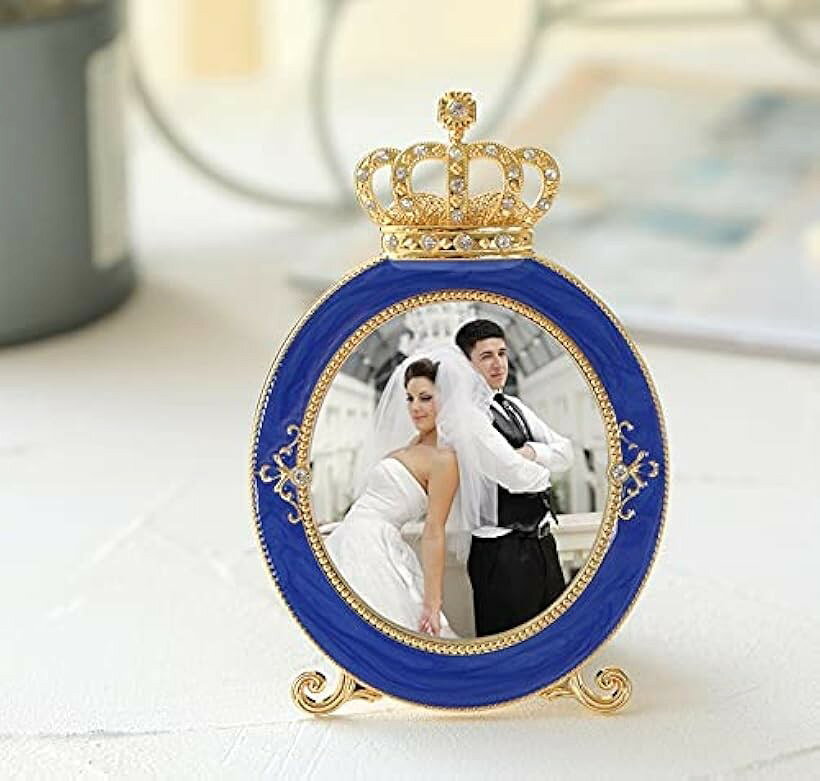 Photo Frame - オシャレでカワイイ リング型 フォトフレーム 写真立て ネイビー (ネイビー)