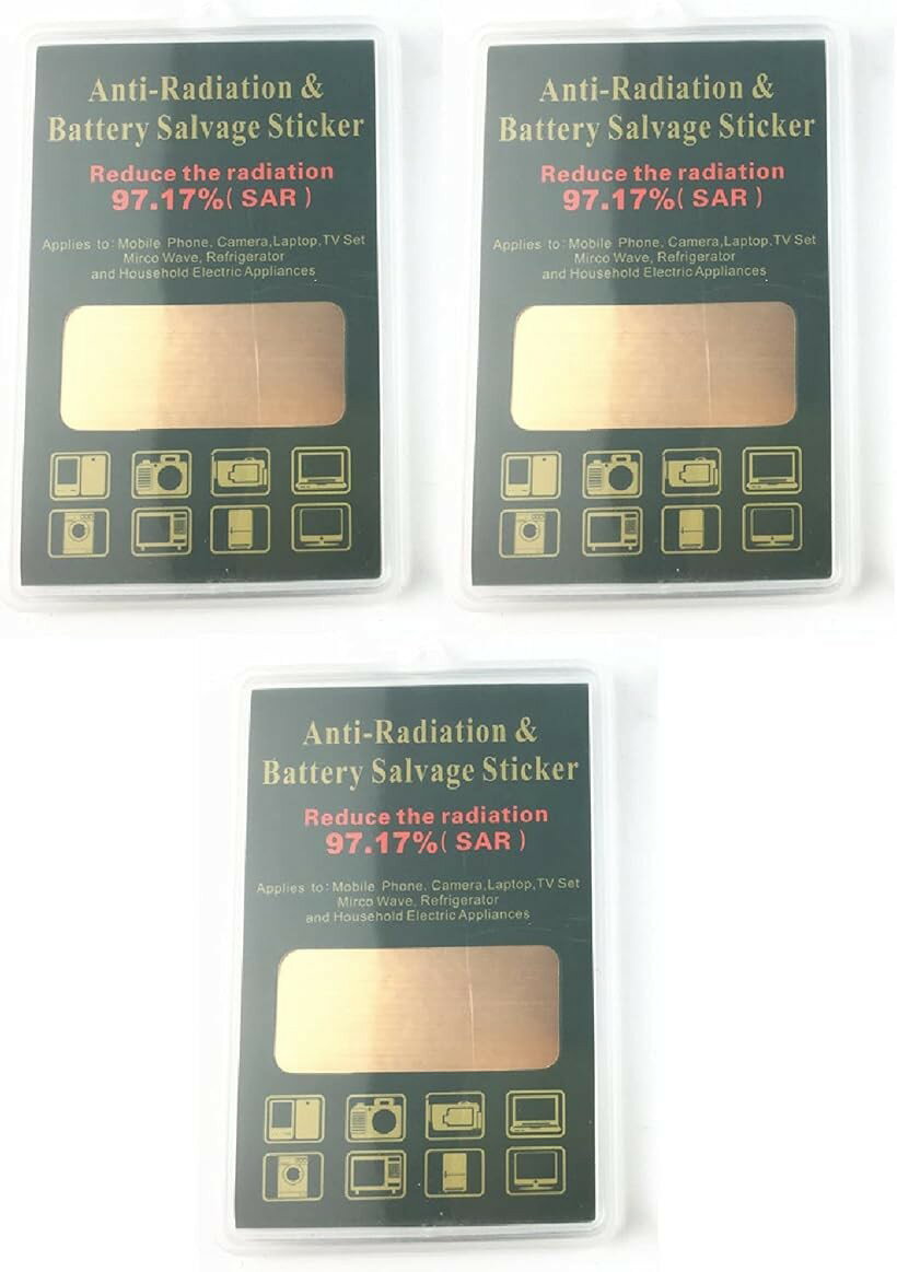EWI電磁波防止シート 電磁波対策 携帯 パソコン 電子レンジ wifi無線LAN 電子機器 電磁波遮断ステッカー 電磁波干渉防止シート 3枚入り ゴールド (ゴールド)
