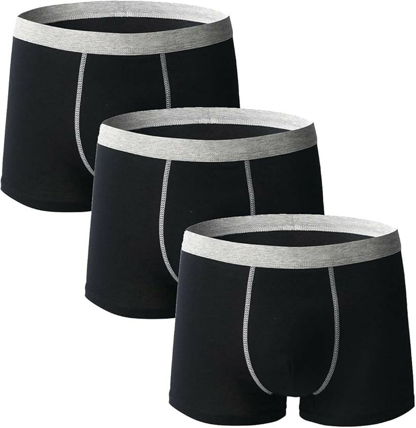 ボクサーパンツ メンズ 下着 紳士 ブラック 切替 3枚 LL (ブラック(切替)3枚セット, LL)
