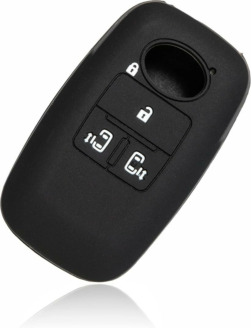 ダイハツ トヨタ カバー キーケース 鍵 キーカバー シリコン キーレス キーホルダー スマートキー 4ボタン 新型タント 新型タントカスタム ルーミー トール 専用設計 傷防止 DAIHATSU TOYOTA 1 (ブラック)