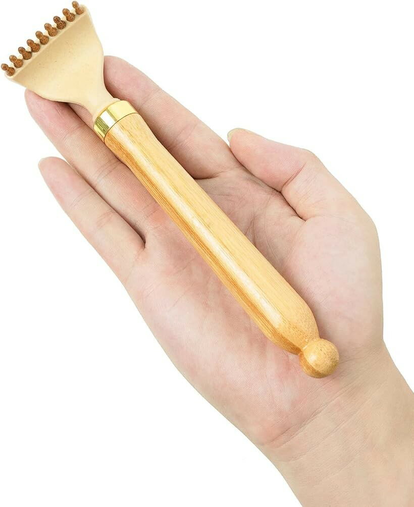 孫の手まごのて伸縮最長50cm携帯 竹製 バックスクラッチャークラシック (Gold, 17cmX4cmx2.5cm)