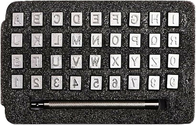 EDUCT レザークラフト ポンチ 刻印セット 打ち棒 36文字 アルファベット 数字 かし...