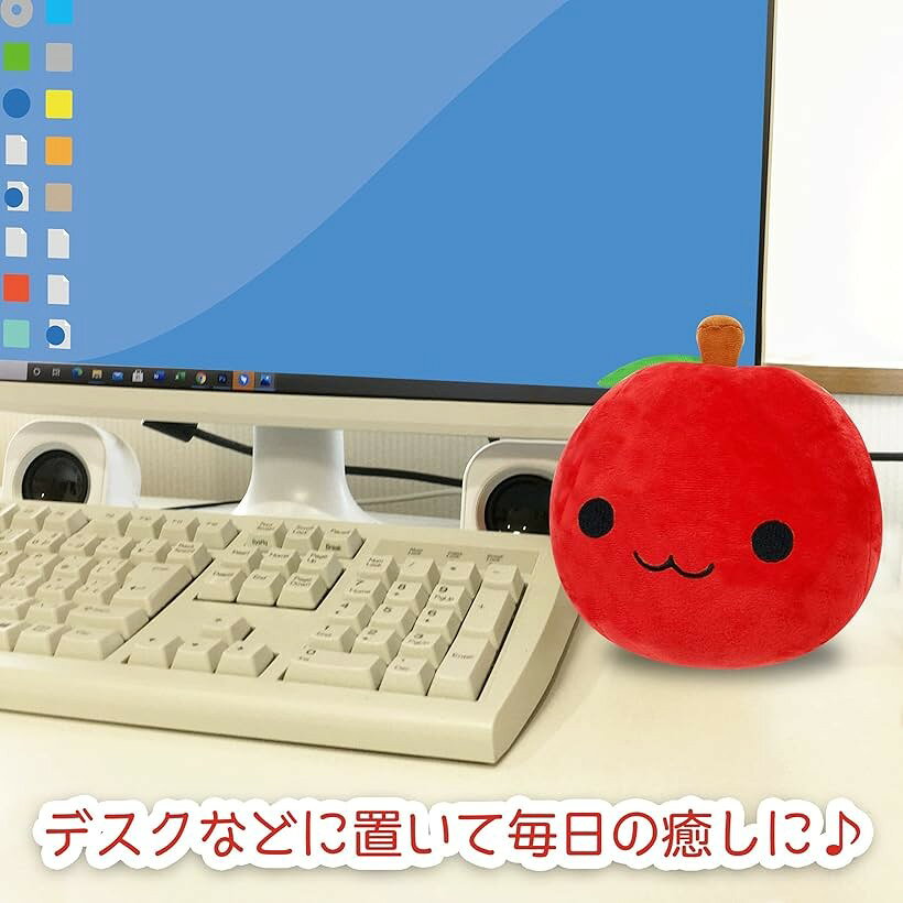 ぬいぐるみ マスコット かわいい ふわふわ やわらか クッション おもちゃ 癒し プレゼント 置物 りんご 赤 (りんご 赤) [3]
