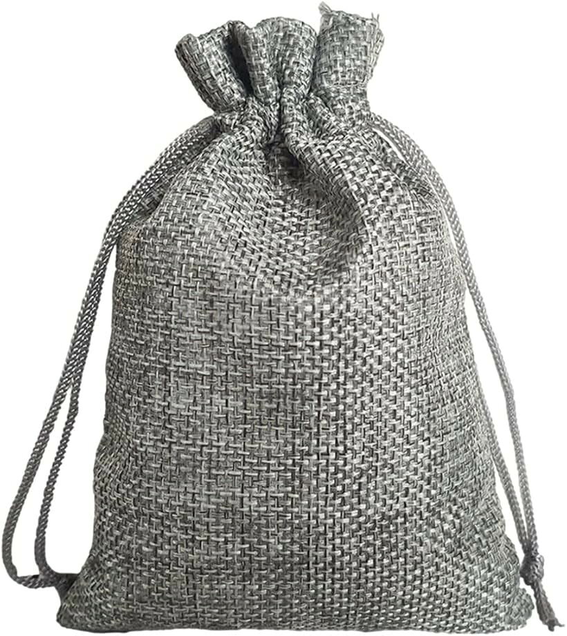 ラッピング 袋 15x20cm 20枚セット 紐付き 巾着 グレー (グレー)