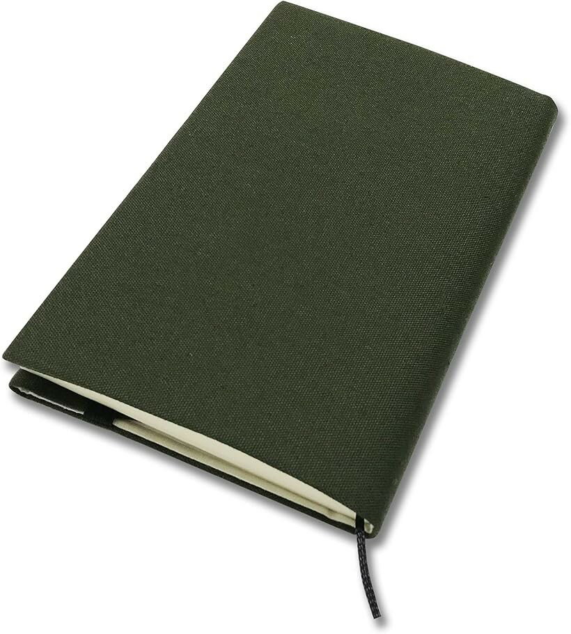 ブックカバー 新書判 三六判 専門書 サイズ調整可能 読書 日本製 しおり付き 和雑貨 おしゃれ プレゼント キャンバス ブリティッシュグリーン (キャンバス ブリティッシュグリーン, 新書判 三六判 専門書)