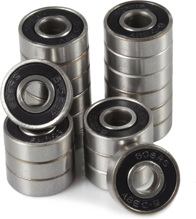 20個 スケボー ベアリング 608 2RS 8x22x7mm スケートボード オイルベアリング ブラック (黒い)