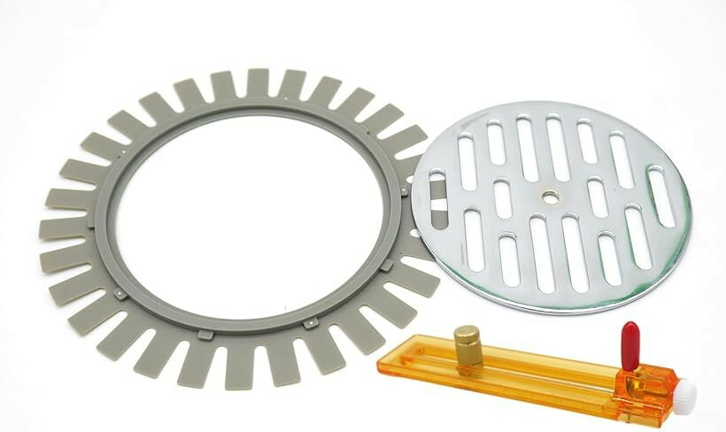 フクビ あんから用 目皿ベース 105mm ステンレス 目皿セット 東リ バスナフローレ (目皿ベース＋目皿＋サークルカッター, 105mm)
