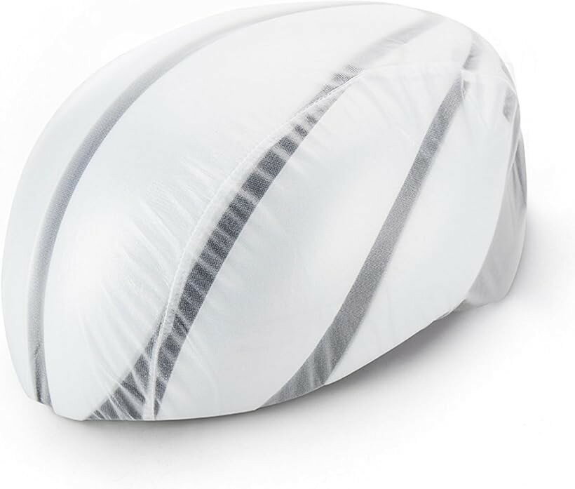 Rakuten - morytrade ヘルメットカバー 自転車 ヘルメットキャップ 防水 雨用 軽量 コンパクト ホワイト (ホワイト, ワンサイズ)