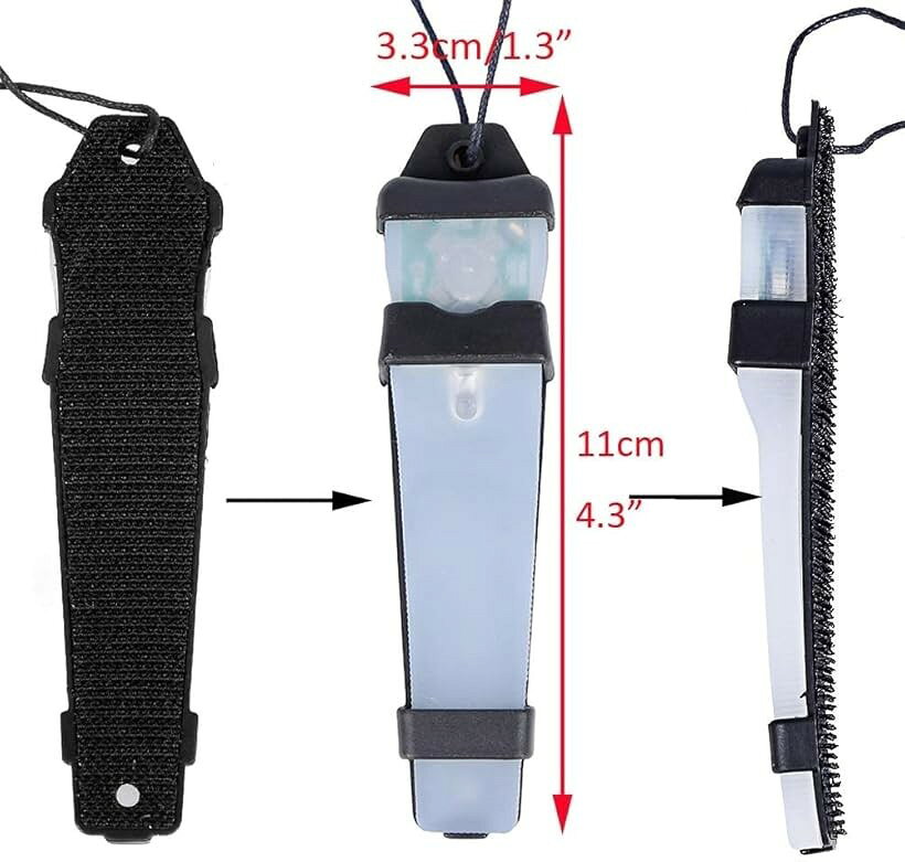 エムラインストアのE-LITE ヘルメットライト シグナルライト マーカー ストロボライト フラッシュライト (カーキ（本体）・レッド（ライト）)｜アングル3