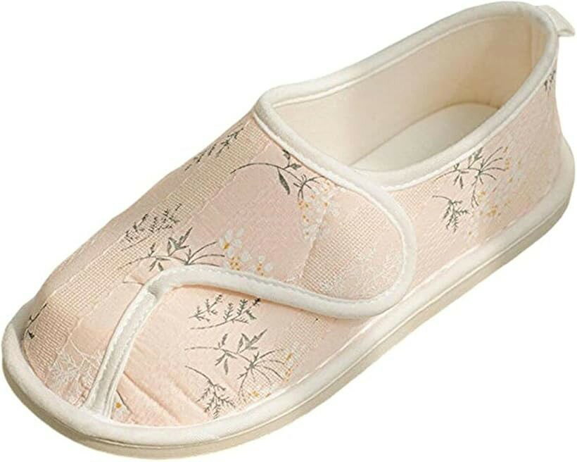 ププレホロムア レディース スリッパ ルーム シューズ L 24-25cm 小花ピンク large (小花ピンク, L)