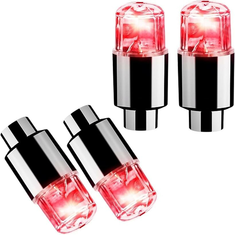 バリエーションコード : 2b25c6r9l6商品コード2b25ctqdcl商品名互換品 タイヤ LED エアバルブ キャップ ライト ランプ バルブ ドレスアップ カスタム カスタマイズ パーツ アクセサリー 車 バイク 原付 自転車 車椅子 社外 汎用ブランドMelioreカラーレッドサイズ等ワンサイズ・明るさセンサー付きのLEDエアバルブキャップです。車だけでなくバイク、原付、自転車、車椅子などにも取り付けできます。また、タイヤが回っている時のみ光るので電池を無駄に消耗することもありませんし、 明るさセンサーも付いてるので、昼間は太陽光を感知して点灯しなく省エネです。・タイヤのエアバルブに付いているキャップをこれに変えるだけでタイヤの回転と共に円を描いて光ります。バルブを取り替えるだけなので面倒な作業や工具は必要ありませんので、お手軽にドレスアップやカスタムパーツとして活躍します。＊4個セットなので2輪の場合は予備やお友達へのプレゼントとしても喜ばれるかと思います。・車椅子、シニアカー（セニアカー）、お子様の自転車などに取り付ければ、夜道の安全性の向上に役立ちます。＊アメリカンタイプやフランス製などの自転車ですと対応していないことがありますので予めご了承ください。＊防水・耐衝撃で悪路・悪天候でも安心です。・＊電池は付属しておりません。商品1個当たりG10タイプ(例 : LR1130など)の電池が3つ必要です。・商品の製造及び仕様によりネジ部に少しバリが残っていることがありますので予めご了承ください。バリがある場合は指で簡単にポロッと取れますが、必ず軍手などで手先を保護してから作業してください。※ 他ネットショップでも併売しているため、ご注文後に在庫切れとなる場合があります。予めご了承ください。※ 品薄または希少等の理由により、参考価格よりも高い価格で販売されている場合があります。ご注文の際には必ず販売価格をご確認ください。※ 沖縄県、離島または一部地域の場合、別途送料の負担をお願いする場合があります。予めご了承ください。※ お使いのモニタにより写真の色が実際の商品の色と異なる場合や、イメージに差異が生じることがあります。予めご了承ください。※ 商品の詳細（カラー・数量・サイズ 等）については、ページ内の商品説明をご確認のうえ、ご注文ください。※ モバイル版・スマホ版ページでは、お使いの端末によっては一部の情報が表示されないことがあります。すべての記載情報をご確認するには、PC版ページをご覧ください。ご注意（免責）＞必ずお読み下さい取り付けに関してのサポートはおこなっておりません。また、対応車種であっても適合しているかサイズなどを必ず確認し、取り付けに自信のない方は専門業者へご依頼ください。装着後の事故においても責任は負いかねます。明るさセンサー付きのLEDエアバルブキャップです。車だけでなくバイク、原付、自転車、車椅子などにも取り付けできます。バルブを取り替えるだけなので面倒な作業や工具は必要ありませんので、お手軽にドレスアップやカスタムパーツとして活躍します。＊4個セットなので2輪の場合は予備やお友達へのプレゼントとしても喜ばれるかと思います。タイヤが回っている時のみ光るので電池を無駄に消耗することもありませんし、明るさセンサーも付いてるので、昼間は太陽光を感知して点灯しなく省エネです。タイヤのエアバルブに付いているキャップをこれに変えるだけでタイヤの回転と共に円を描いて光ります。車椅子、シニアカー（セニアカー）、お子様の自転車などに取り付ければ、夜道の安全性の向上に役立ちます。アメリカンタイプやフランス製などの自転車ですと対応していないことがありますので予めご了承ください。電池は付属していませんのでボタン電池が別途必要になります。防水・耐衝撃で悪路・悪天候でも安心です。