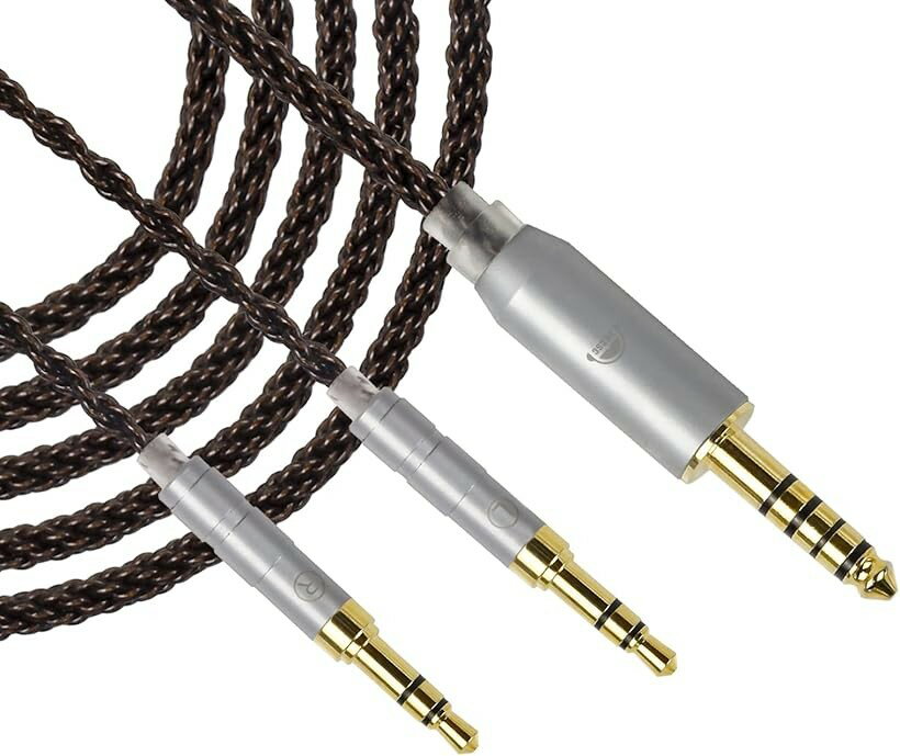 ZT8 ヘッドホンケーブル 両端3.5mm 交換ケーブル イヤホン・ヘッドホン用 8芯 純銅 Hifiman用 HE4XX・HE-350・HE1000に適合 4.4mmバランス 5極⇔3.5mmプラグ 3極x2 (4.4mm)