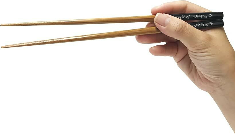 Chopsticks - 小浜産 食洗器対応箸 天然木 日本製 おはし モダン すべり止め 家庭用 桜 男性用23cm (茶)