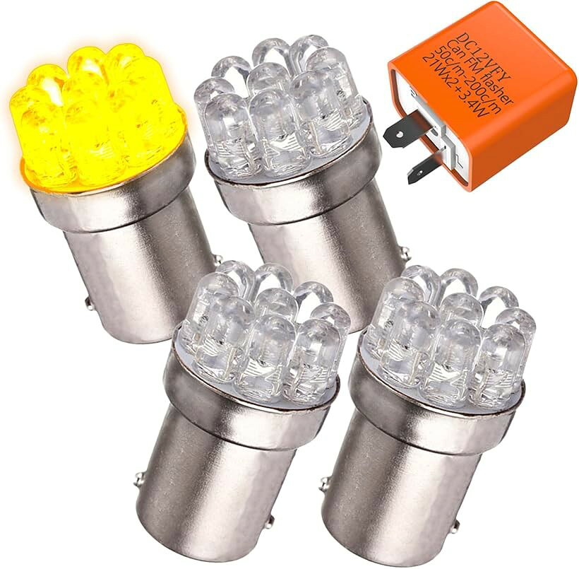 互換品 バイク LED クリア ウインカー IC 2ピン ハイフラ 防止 バルブ ステルス 12...