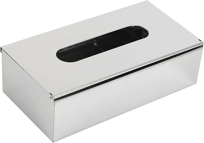ティッシュケース ステンレス ティッシュボックス ペーパータオル カバー ティッシュ箱 インテリア おしゃれ (シルバー, レギュラーサイズ)
