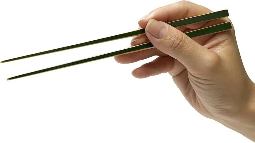 Chopsticks - 熊本産 お弁当専用箸 竹箸 日本製 携帯用 耐久性 耐湿性 緑 18cm (茶)