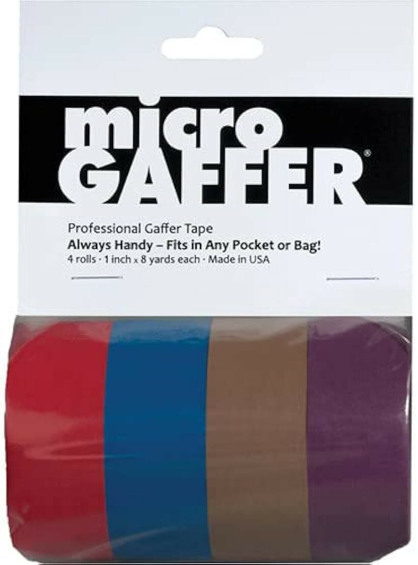 microGAFFER マイクロガッファー 4本セット 24mm幅x7m巻 ガッファーテープ カラー4色 (カラー4色)