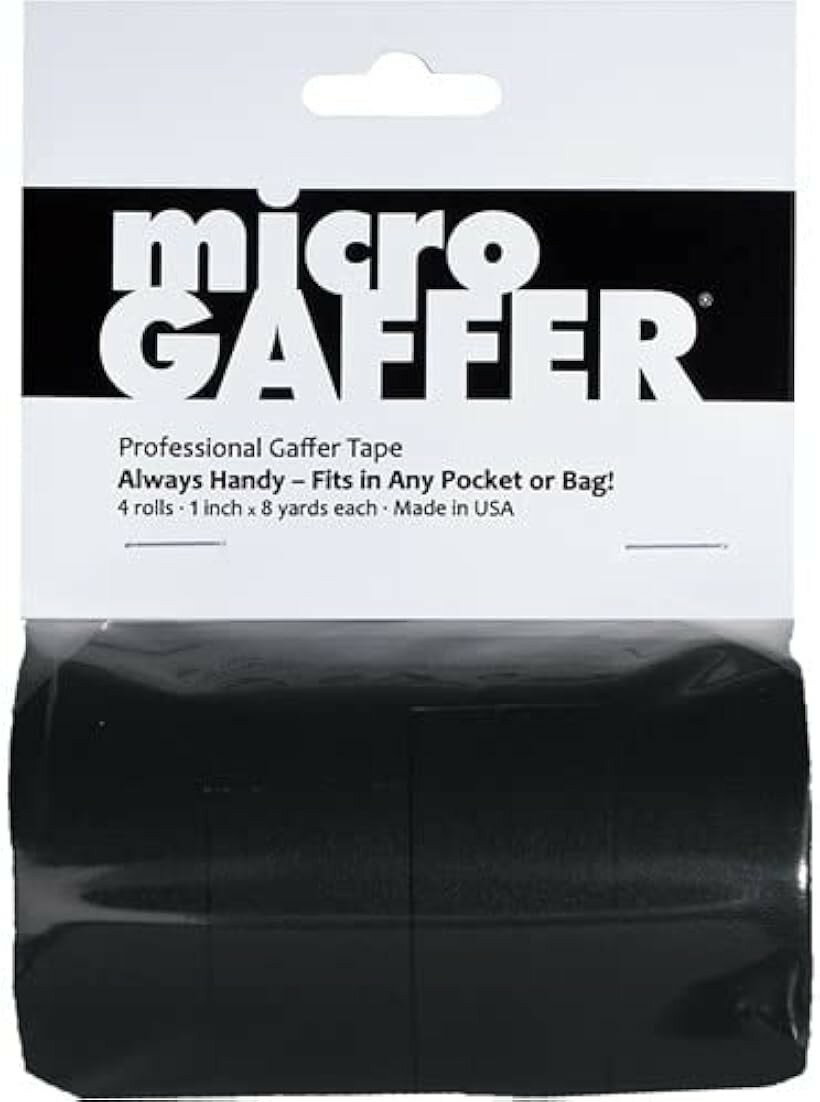 microGAFFER マイクロガッファー 4本セット 24mm幅x7m巻 ガッファーテープ ブラック (ブラック)
