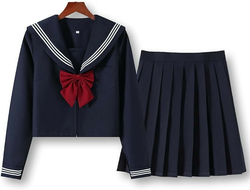 バリエーションコード : 2b242f1lhq商品コード2b242hkliw商品名セーラー服 コスプレ 女子高生 制服 長袖 プリーツスカート 無地 リボン 3点セットブランドTUISKUカラーネイビーサイズ等長袖 S・ハロウィンやコスプレで定番なセーラー服です。スッキリとまとまった清楚でキュートな女子高生に変身＊・定番セーラー服に3本のホワイトラインで清楚感アップ。トップスはファスナー仕様で着脱しやすいです。・スカートはスタンダードなワンウェイプリーツです。歩くたびにふわっと揺れるプリーツスカートは女の子らしさたっぷり。・スカートの内側にもファスナーが付いているので、着脱がラクラク＊ウエストはアジャスターで調整可能です。プリーツを保つためにスカートに横糸が入っておりますのでハサミで切って抜いてください。※ 他ネットショップでも併売しているため、ご注文後に在庫切れとなる場合があります。予めご了承ください。※ 品薄または希少等の理由により、参考価格よりも高い価格で販売されている場合があります。ご注文の際には必ず販売価格をご確認ください。※ 沖縄県、離島または一部地域の場合、別途送料の負担をお願いする場合があります。予めご了承ください。※ お使いのモニタにより写真の色が実際の商品の色と異なる場合や、イメージに差異が生じることがあります。予めご了承ください。※ 商品の詳細（カラー・数量・サイズ 等）については、ページ内の商品説明をご確認のうえ、ご注文ください。※ モバイル版・スマホ版ページでは、お使いの端末によっては一部の情報が表示されないことがあります。すべての記載情報をご確認するには、PC版ページをご覧ください。「セット」トップス、スカート、リボン「サイズ」スカート丈約43cm詳細サイズはサイズ表をご参照してください「素材」ポリエステル、綿お洗濯後の乾燥方法：日陰でつり干し（乾燥機は不可）アイロン：テカリ防止の為あて布をして中温度にて。