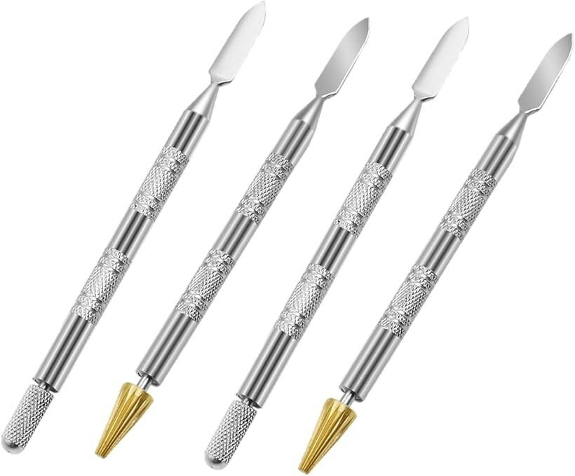 Leather Crafts - レザークラフト ペン型 コバ塗り器 ローラー ヘラ 工具 ツール トコノール セット 4本セット (4本セット)