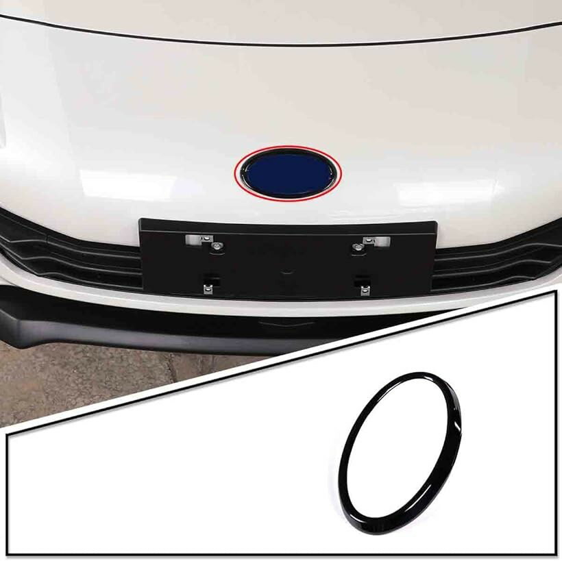 スバル BRZ 2022年～現行専用 エンブレム装飾カバー 車のロゴ装飾 リング 保護カバー リング装飾ステッカー リングカバー コイルカバー カー用品 車用 アクセサリー ABS製 (前のロゴ/光沢のある黒い)