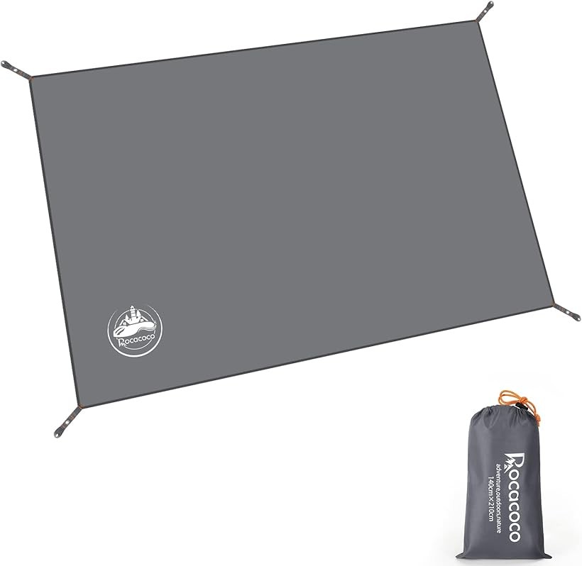 Tent Accessories - テントシート 防水シート 耐水圧10000mm レジャーシート グランドシート 両面防水 紫外線カット加工 アウトドア キャンプ 登山 ピクニック 140cmx210cm グレー (グレー, M(140cmx210cm))