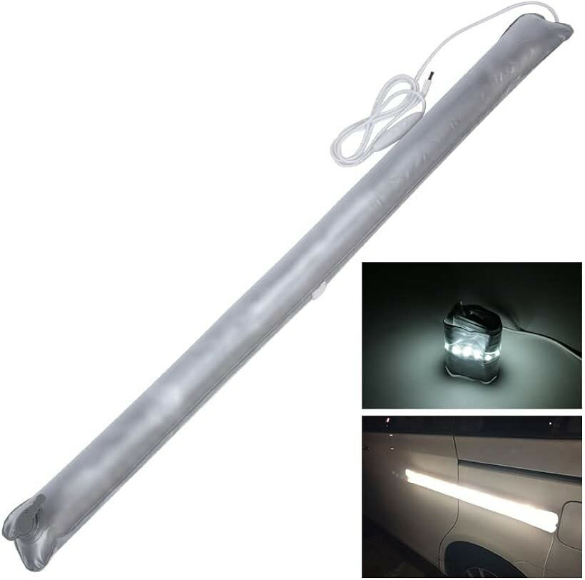折り畳んでぺったんこ。膨らませてぺたっと簡単設置 LEDライト 最大1500ルーメン USB キャンプ アウトドア 釣り 車中泊 Lサイズ 85cmx8.8cm (Lサイズ（85cmx8.8cm）)