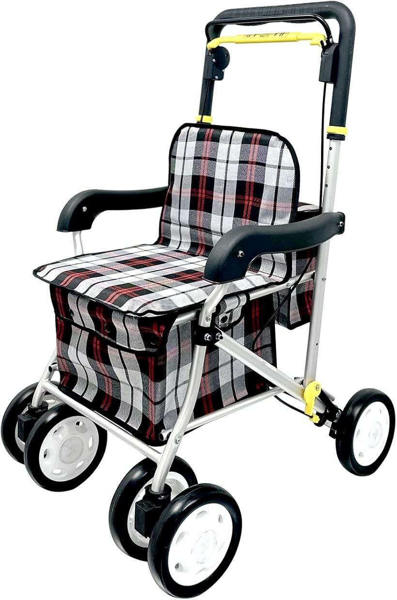 ケア・ペアレント Care-Parent シルバーカー アルミ製 折りたたみ 軽量 手押し車 CP-01R (赤い, 赤い)