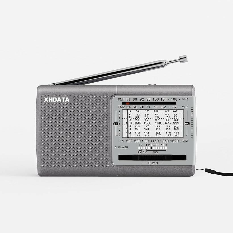 D219 小型 ポータブルラジオ 短波ラジオ FM AM SW ワイドFM対応 防災ラジオ 11バンド ステレオ 高感度DSP ポケットラジオ 操作簡単 日本語説明書付き (シルバー)