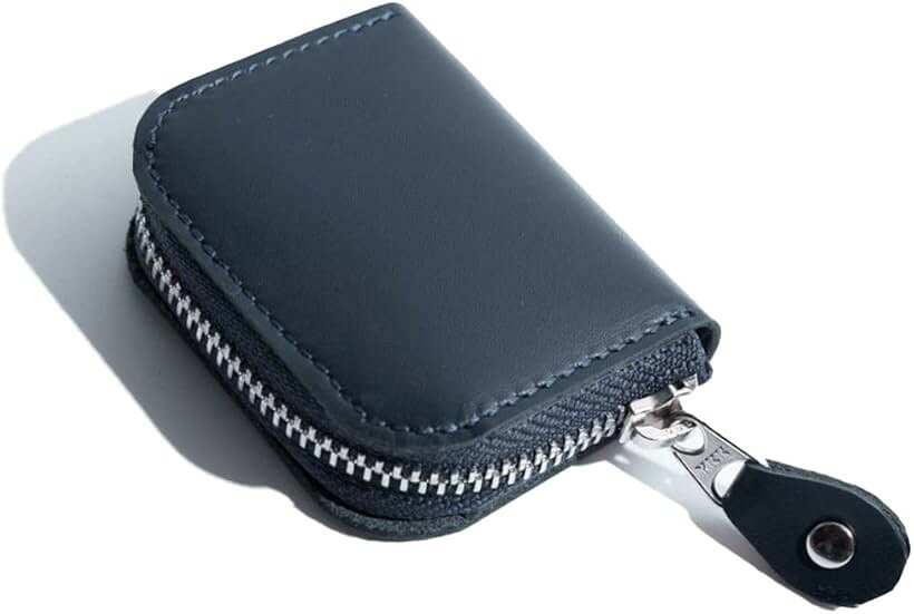 小銭入れ 小さい メンズ コインケース レディース こぜにいれ 本革 コンパクト navy (Blue)