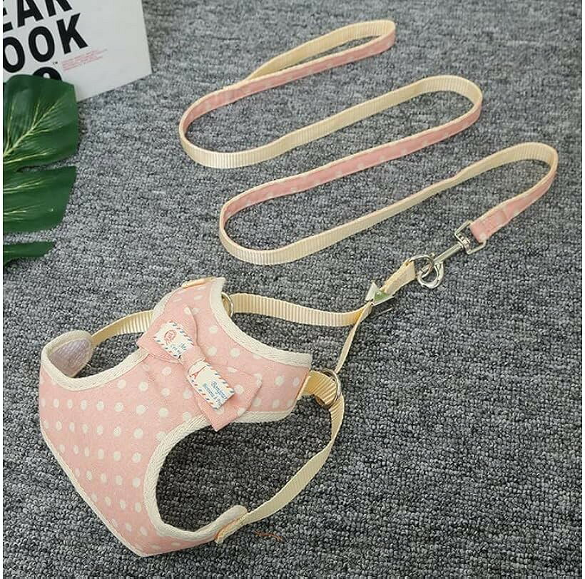 犬用 散歩 ハーネス 首輪 胴輪 小型犬 中型犬 訓練用 M ピンク (ピンク, M)