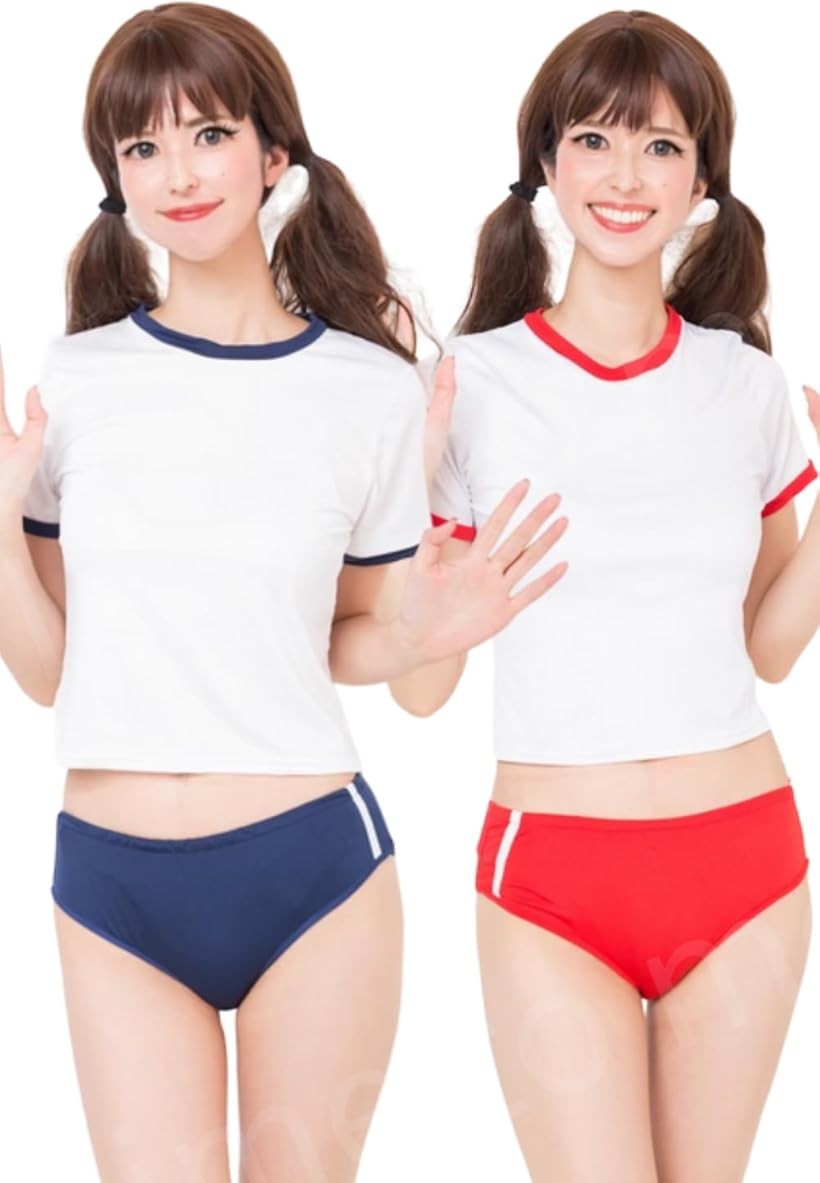 体操服 ブルマセット コスプレ 撮影会 イベント 体操着 コスチューム (ネイビー, L)