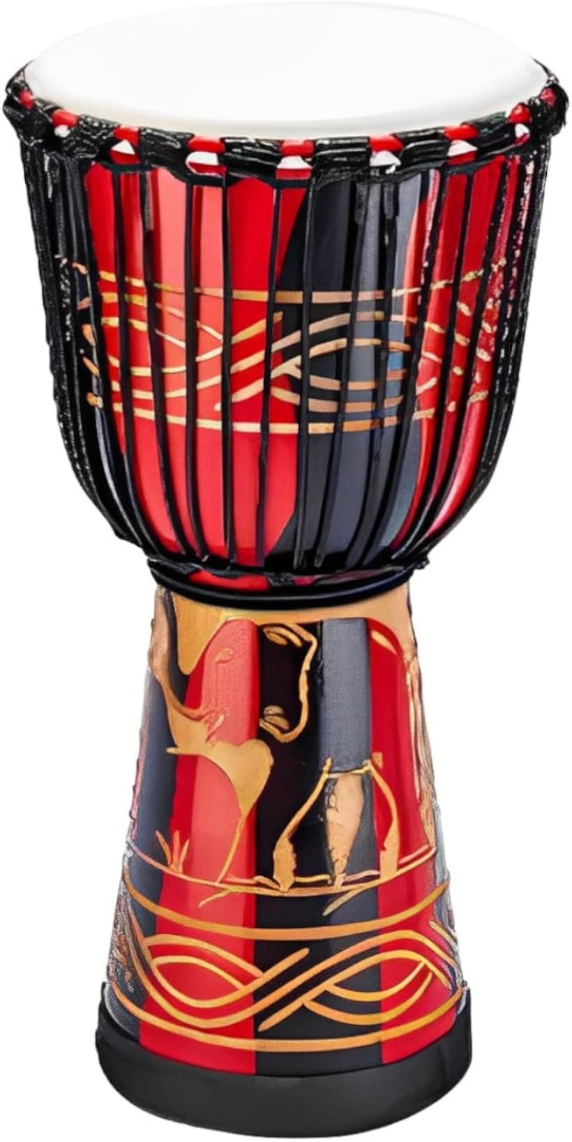 ジャンベ 大 8インチ 楽器 太鼓 民族楽器 ハンドドラム パーカッション アフリカン 象の彫刻 直径20cm 高さ40cm (アフリカン(象の彫刻) 直径20cm，高さ4)