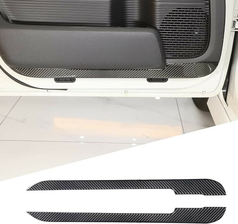 FOR Honda N-BOX 2017-2021年適用 ホンダN-BOX 2018 2019 2020 インナードアパネル下装飾帯 黒-ケーボン繊維 柔らかい炭素繊維 (黒-ケーボン繊維)