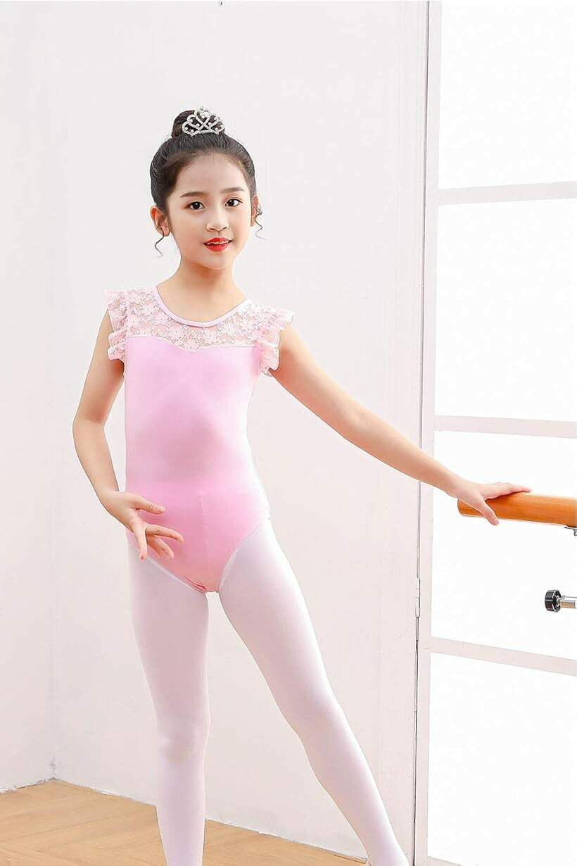 バレエ レオタード 子供 新体操 発表会 練習着 ダンス衣装 130 ピンク (ピンク, 130)