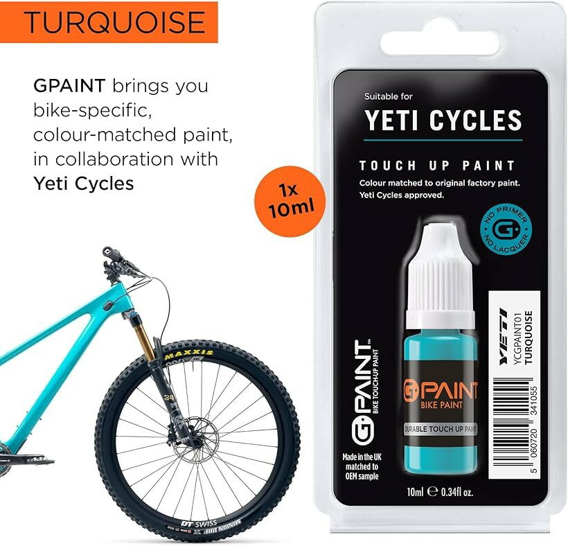 自転車用 タッチアップペイント - Yeti Cycles 専用 10ml 傷・欠け補修・チップフィラー (ターコイズ, 10ml)