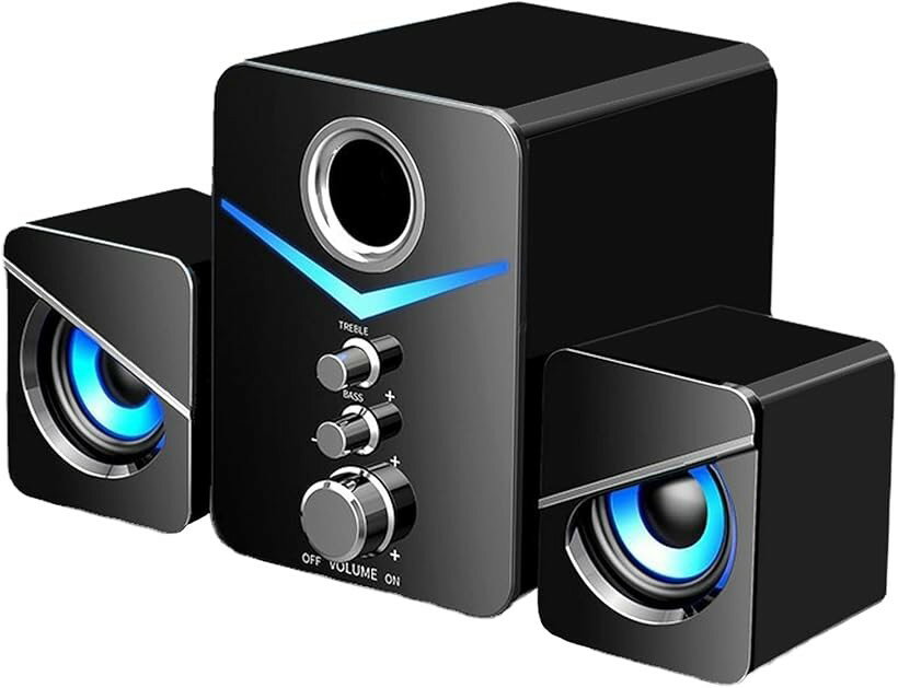 pc スピーカー響く重低音ゲーミングスピーカー テレビスピーカー モニタースピーカー セパレート 小型 USB ミニスピーカー black (ブラック)
