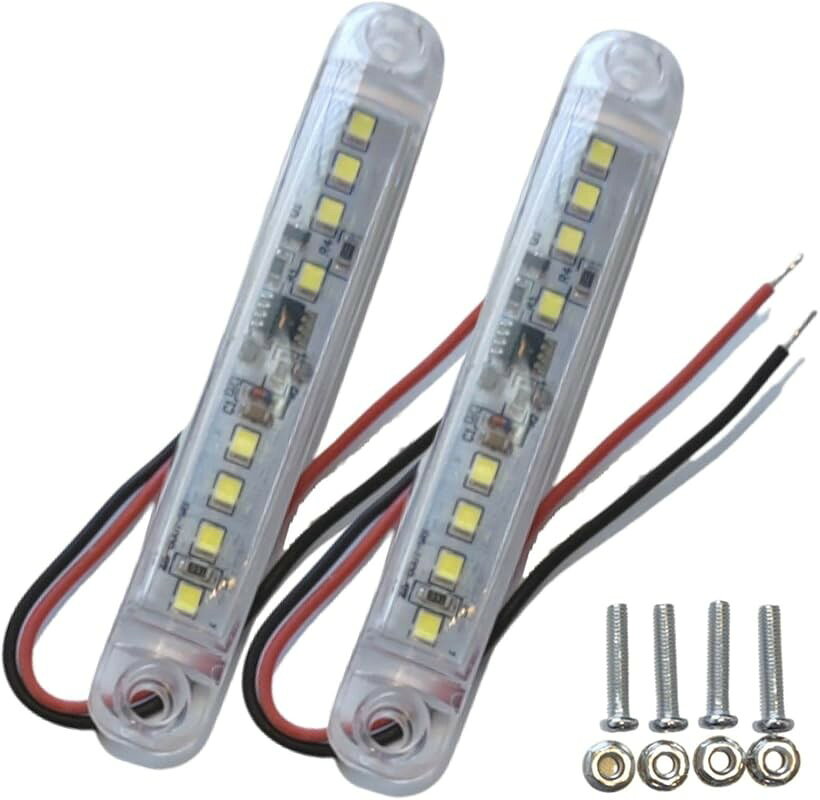 互換品汎用 サイドマーカー ミニ ランプ LED デイ ライト ストロボ トラック 高輝度 24V 2個 セット (ホワイト)