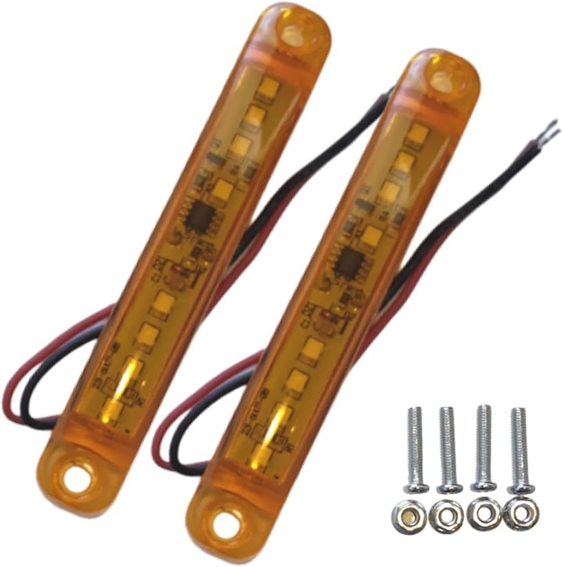 汎用 サイドマーカー ミニ ランプ LED デイ ライト ストロボ トラック 高輝度 24V 2個 セット (アンバー)