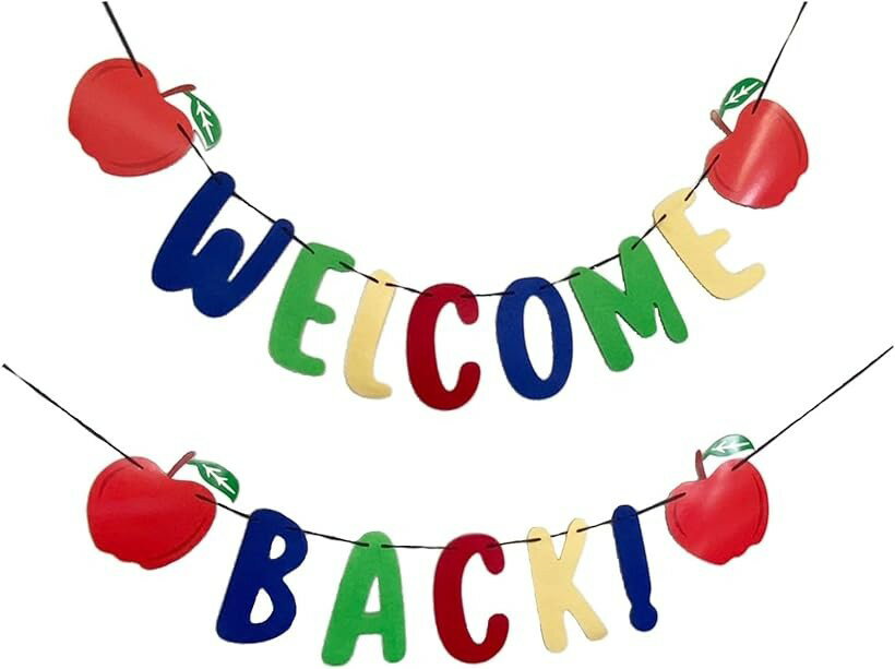 ガーランド アップル 飾り WELCOME/WELCOME BACK ホーム パーティー グッズ 歓迎 バナー りんご 誕生日 装飾 BACK. (WELCOME BACK.)