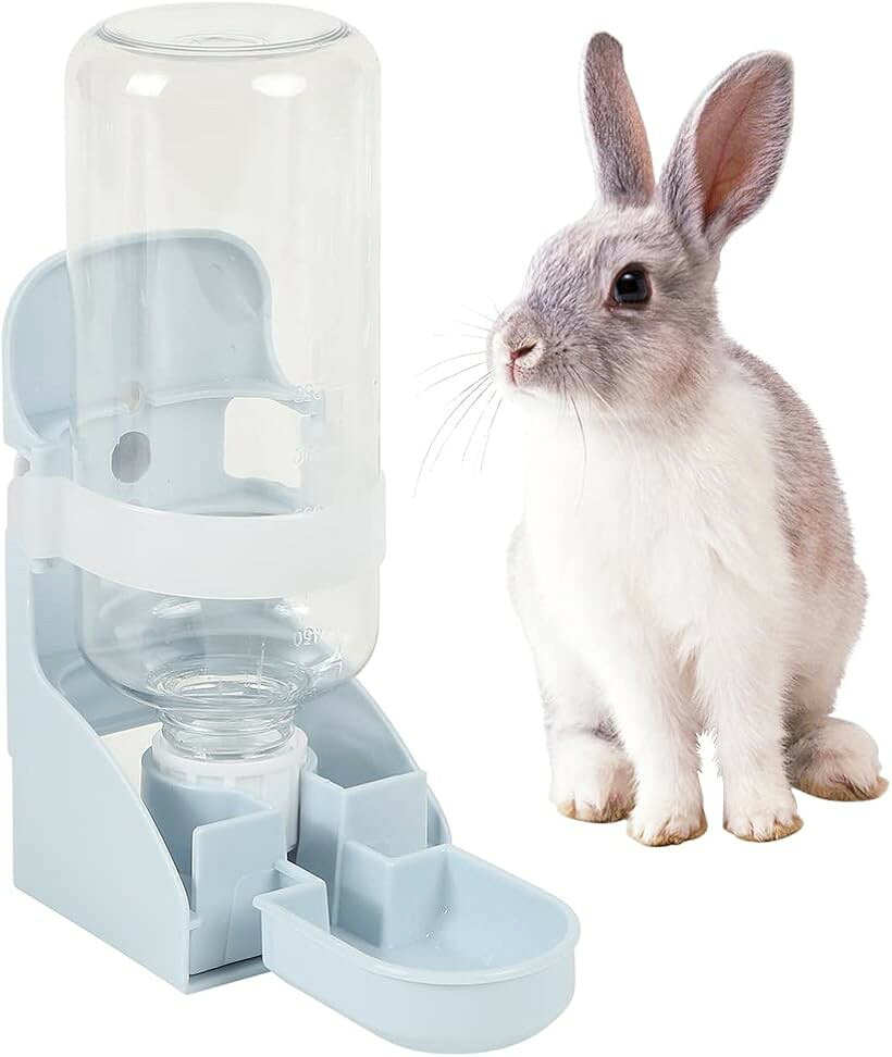 AllBright ペット給水器 水飲みボトル うさぎ 水飲み器 自動給水器 ゲージ 取り付け (ブルー)