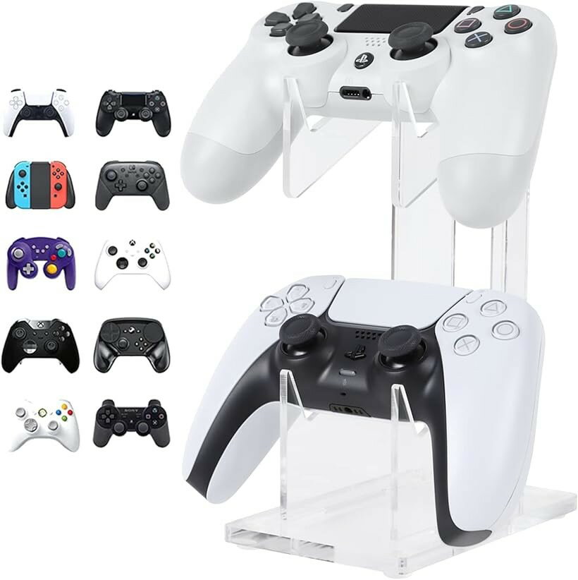 バリエーションコード : 2bjyyrntq4商品コード2bj5lu4o4f商品名コントローラースタンド 収納 ラック PS5 PS4 Switch 対応 クリアブランドWESTBERRYカラークリア「美しいコントローラースタンド」2台収納可能なスタンドでコントローラーをお洒落なインテリアに。整理とデザイン性を両立した収納ラック。「各種コントローラー対応」PS5，PS4，Switch プロコン，スイッチ Joy-Con，Xboxに対応。「安定性抜群」重厚な土台と滑り止めシートがコントローラー2台を安定収納。アーム部にも滑り止めシートがあるのでコントローラーを傷つけない。「シンプルデザイン＆3色展開でデスクに馴染む」どんなデスクにもマッチするデザインで、クリア・ブラック・ホワイトの3色バリエーション。※ 他ネットショップでも併売しているため、ご注文後に在庫切れとなる場合があります。予めご了承ください。※ 品薄または希少等の理由により、参考価格よりも高い価格で販売されている場合があります。ご注文の際には必ず販売価格をご確認ください。※ 沖縄県、離島または一部地域の場合、別途送料の負担をお願いする場合があります。予めご了承ください。※ お使いのモニタにより写真の色が実際の商品の色と異なる場合や、イメージに差異が生じることがあります。予めご了承ください。※ 商品の詳細（カラー・数量・サイズ 等）については、ページ内の商品説明をご確認のうえ、ご注文ください。※ モバイル版・スマホ版ページでは、お使いの端末によっては一部の情報が表示されないことがあります。すべての記載情報をご確認するには、PC版ページをご覧ください。WESTBERRYのコントローラースタンドは、2台のコントローラーを収納でき、お洒落なインテリアとしても機能します。整理とデザイン性を両立し、幅広いゲーム機種（PS5、PS4、Switch プロコン、スイッチ Joy-Con、Xbox）に対応。シンプルデザインで3色展開（クリア・ブラック・ホワイト）があり、どんなデスクやインテリアにも馴染みます。重厚感のある土台と滑り止めシートにより、2台のコントローラーが安定して収納できます。アーム部にも滑り止めシートが付いており、コントローラーを傷つけずに安心して置くことができます.このスタンドを使えば、ゲーム機器を整理しながらデザイン性も高め、快適なゲーム空間を実現できます。お部屋やゲーム環境に合わせて選び、素晴らしいゲームライフをお楽しみください。