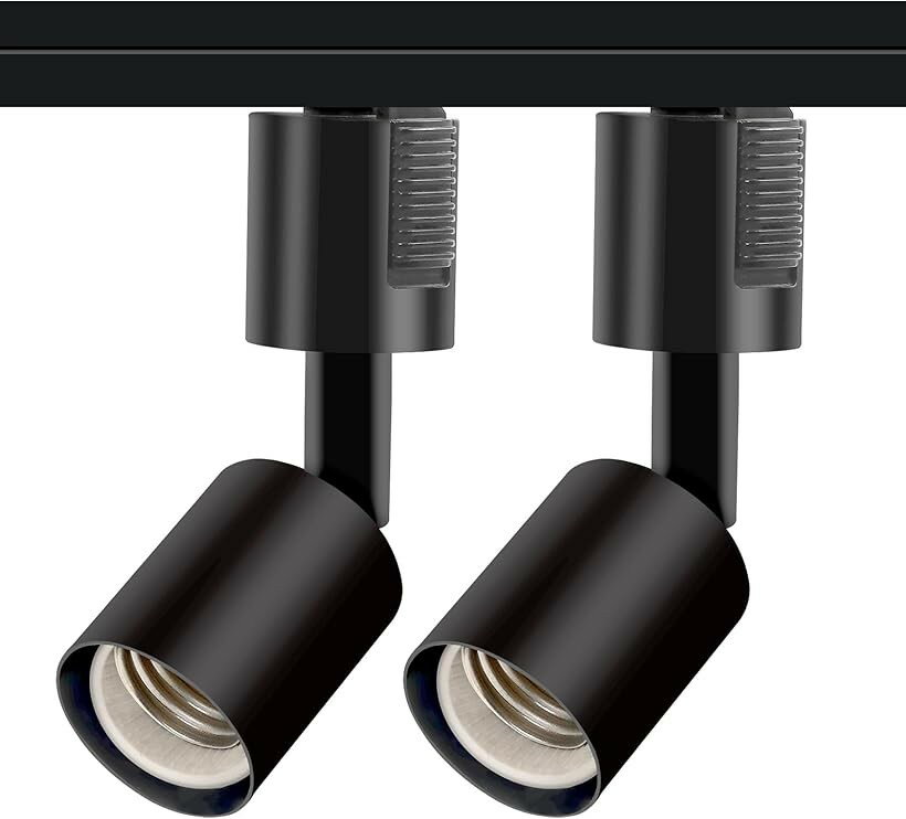 ダクトレールライト ダクトレール用スポットライト 配線ダクトレール用器具 E26 2個 (黒い)