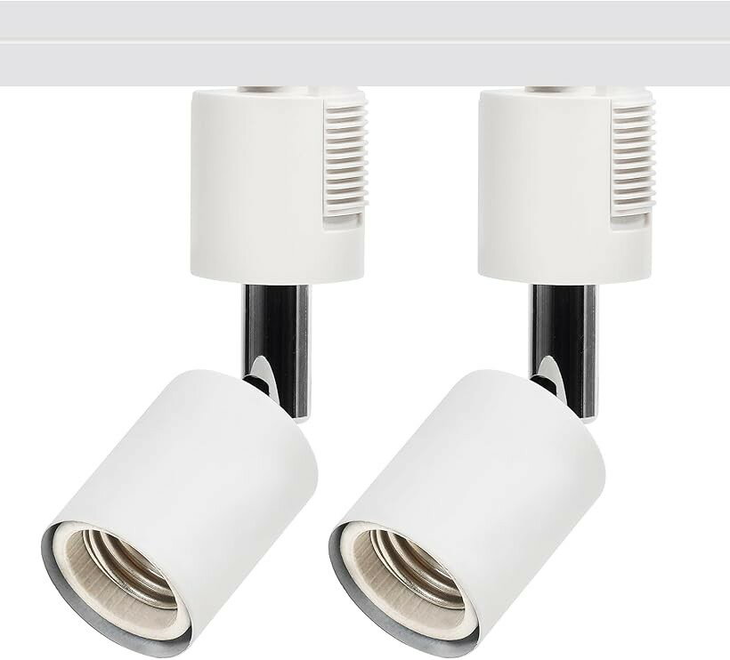 ダクトレールライト ダクトレール用スポットライト 配線ダクトレール用器具 E26 2個 (白い)