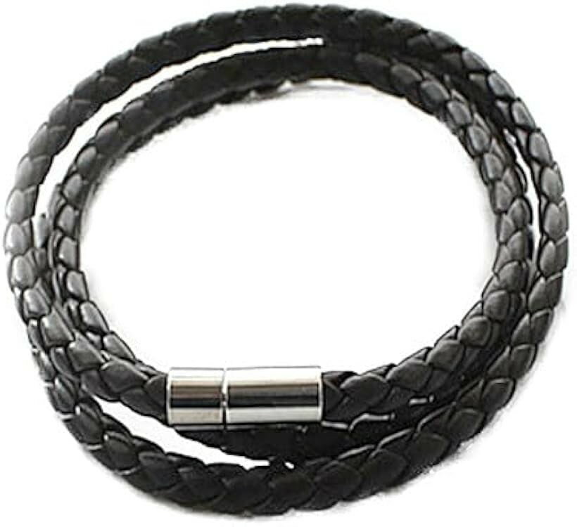Bracelets - ブレスレット 編み込み メンズ 三重 PUレザー シンプル かっこいい お洒落 重ね付け 人気ファッションアイテム (ブラック)