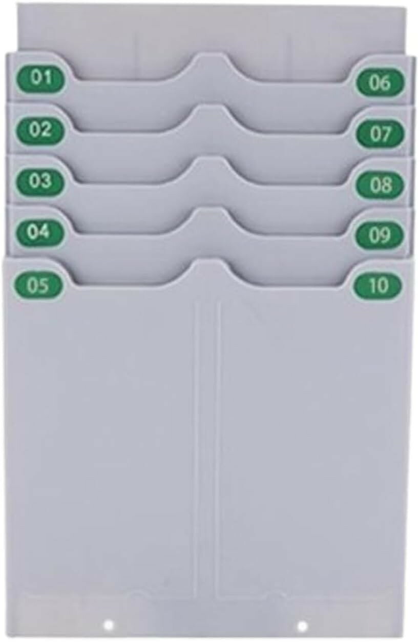 Timecard Rack - タイムカードラック タイムカードホルダー 壁掛け 勤怠管理 従業員 人事 出退勤 ポケット 取り出しやすい 折り畳み (ネジ式, 10名用)
