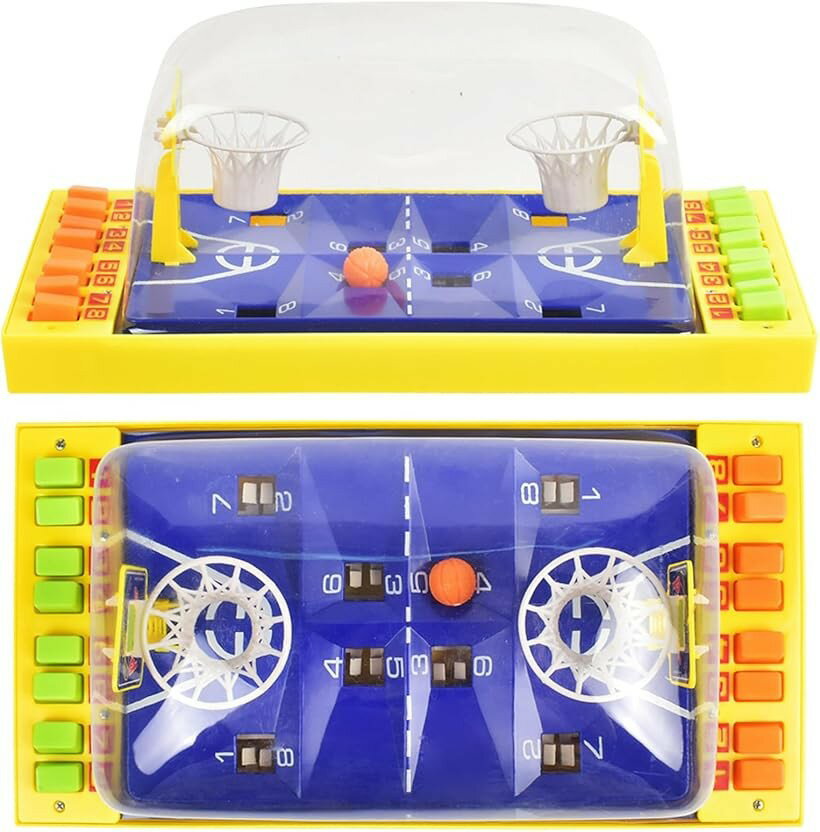 卓上 バスケットボールゲーム ボードゲーム おもちゃ 玩具 ミニチュア 子ども パーティー 対戦 イエロー (イエロー)